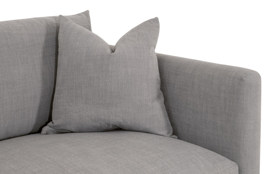 Siena 96" Plinth Base Sofa in Livesmart Paulston-Steel, Natural Gray Oak