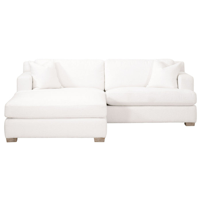Dean 92" California Casual Sofa in Livesmart Boucle-Snow, Natural Gray Oak