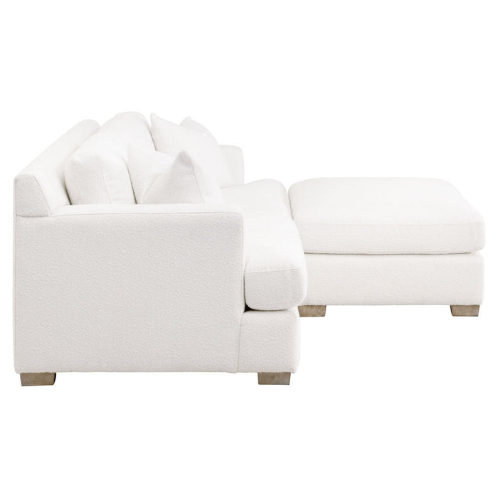 Dean 92" California Casual Sofa in Livesmart Boucle-Snow, Natural Gray Oak