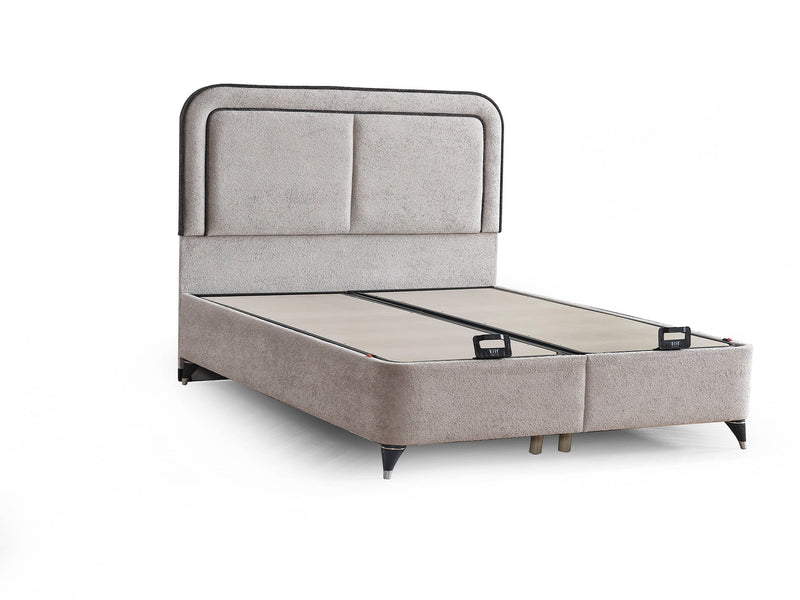 Nihal Storage Bed With Headboard - Twin in Grey - 200-ELIF-NIH-90-EY404-SB