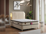 Nilufer Storage Bed With Headboard - Queen in Beige - 200-ELIF-NIL-150-EY382-SB