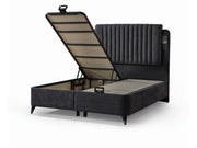 Nilufer Storage Bed With Headboard - Twin in Anthracite - 200-ELIF-NIL-90-EY380-SB