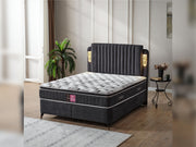 Nilufer Storage Bed With Headboard - Twin in Anthracite - 200-ELIF-NIL-90-EY380-SB