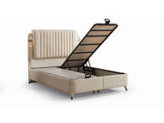 Nilufer Storage Bed With Headboard - Twin in Anthracite - 200-ELIF-NIL-90-EY380-SB