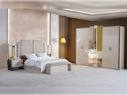 Nirvana Bedroom (Queen Bed & Dresser With Mirror & Ottoman & 2 Nightstand With Back ) - 120-NIR-SET