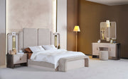 Nirvana Bedroom (Queen Bed & Dresser With Mirror & Ottoman & 2 Nightstand With Back ) - 120-NIR-SET