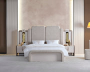 Nirvana Bedroom (Queen Bed & Dresser With Mirror & Ottoman & 2 Nightstand With Back ) - 120-NIR-SET