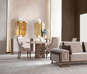 Nirvana Diningroom (Consol With Mirror & Dining Table & Dining Chair) - For 6 People - 115-NIR-6-SET