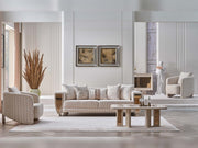 Nirvana San 4-pieces (2 Sofa & 2 Chair) Livingroom in Cream - 200-SAN-NIR-CRE-3311