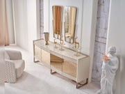 Nirvana San Diningroom (Consol With Mirror & Dining Table & 6 Dining Chair) - 200-SAN-NIR-DT-6-SET