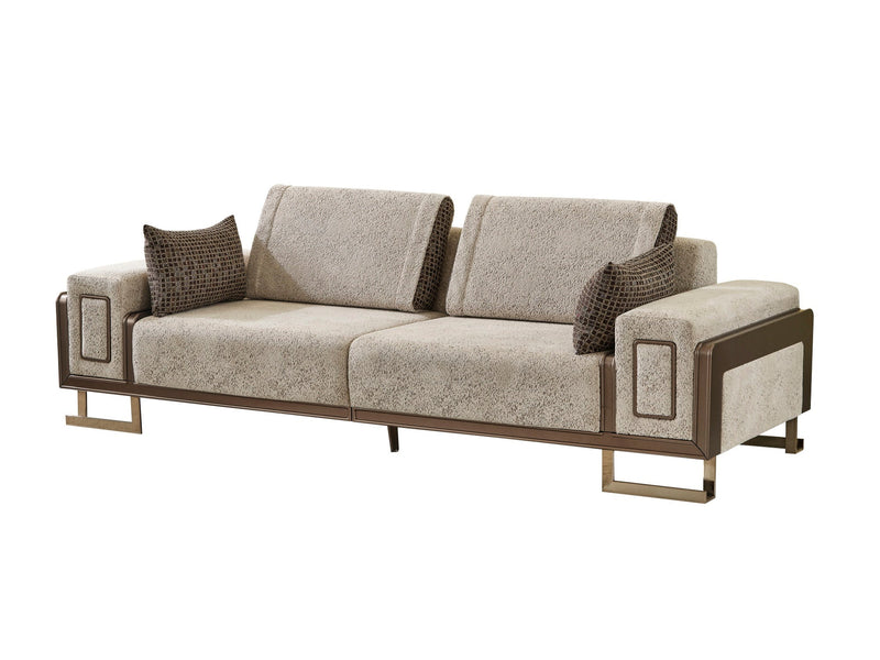 Nirvana Stationary 4 Seat Sofa Beige in Beige - 101-NIR-MED125-4
