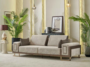 Nirvana Stationary 4 Seat Sofa Beige in Beige - 101-NIR-MED125-4