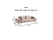 Nirvana Stationary 4 Seat Sofa Beige in Beige - 101-NIR-MED125-4