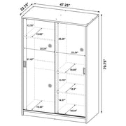 Noble 2-door Bedroom Wardrobe Storage Cabinet Armoire Black - 950441BLK