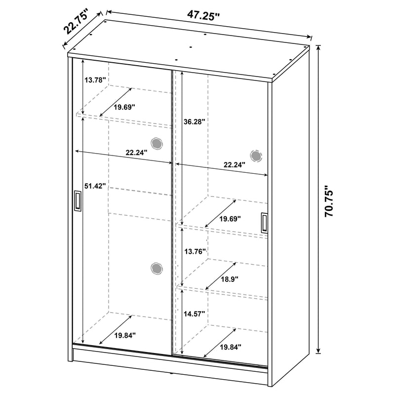 Noble 2-door Bedroom Wardrobe Storage Cabinet Armoire Black - 950441BLK
