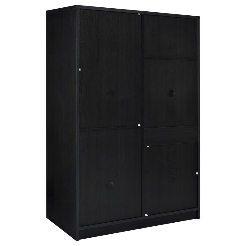 Noble 2-door Bedroom Wardrobe Storage Cabinet Armoire Black - 950441BLK
