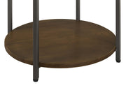 Noemie Round Marble Top Accent Side Table White and Gunmetal - 931204
