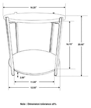 Noemie Round Marble Top Accent Side Table White and Gunmetal - 931204