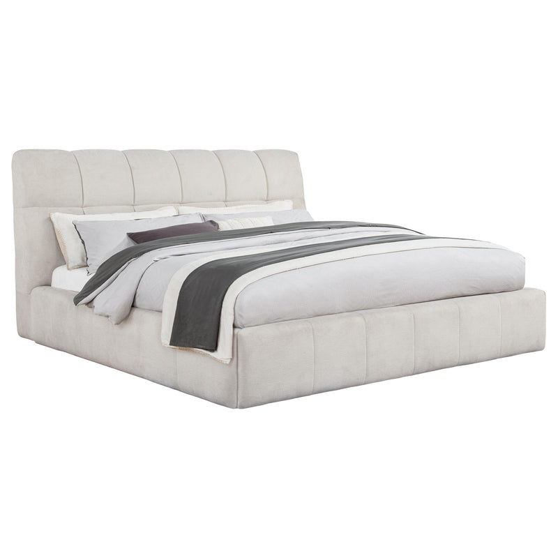 Nollet 48-inch Upholstered California King Platform Bed Cream - 315917CRMKW