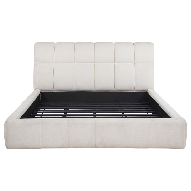 Nollet 48-inch Upholstered California King Platform Bed Cream - 315917CRMKW