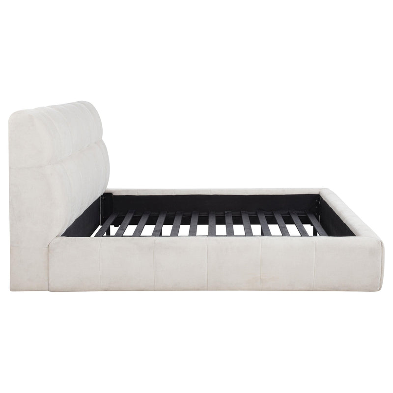 Nollet 48-inch Upholstered California King Platform Bed Cream - 315917CRMKW