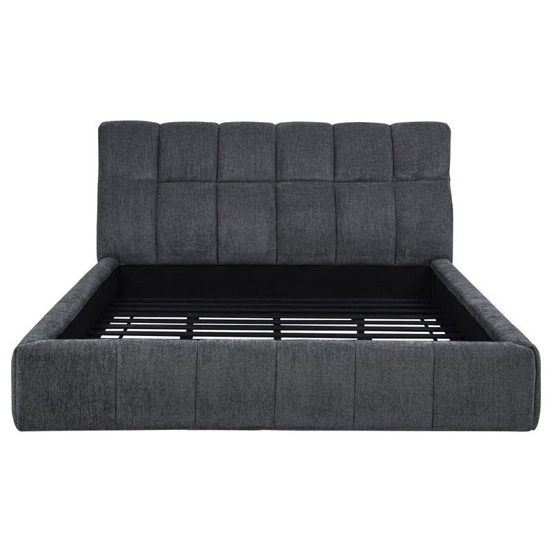 Nollet 48-inch Upholstered California King Platform Bed Grey - 315917GRYKW