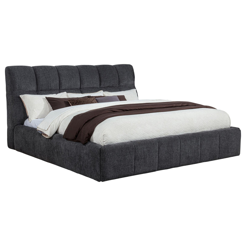 Nollet 48-inch Upholstered Eastern King Platform Bed Grey - 315917GRYKE