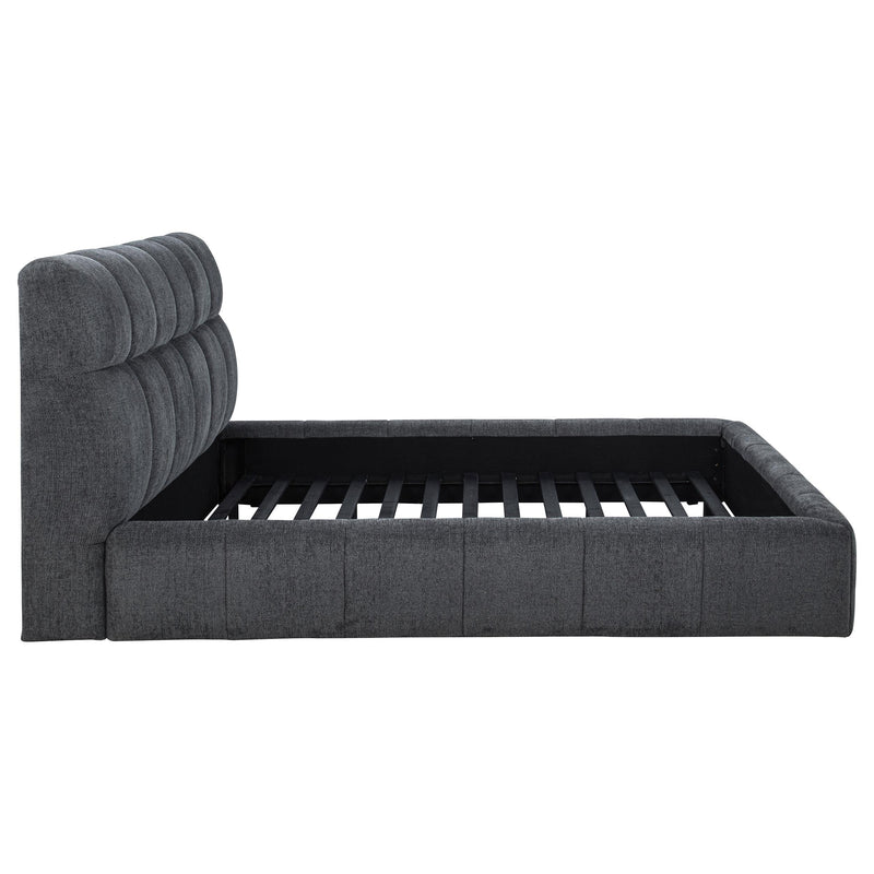 Nollet 48-inch Upholstered Eastern King Platform Bed Grey - 315917GRYKE