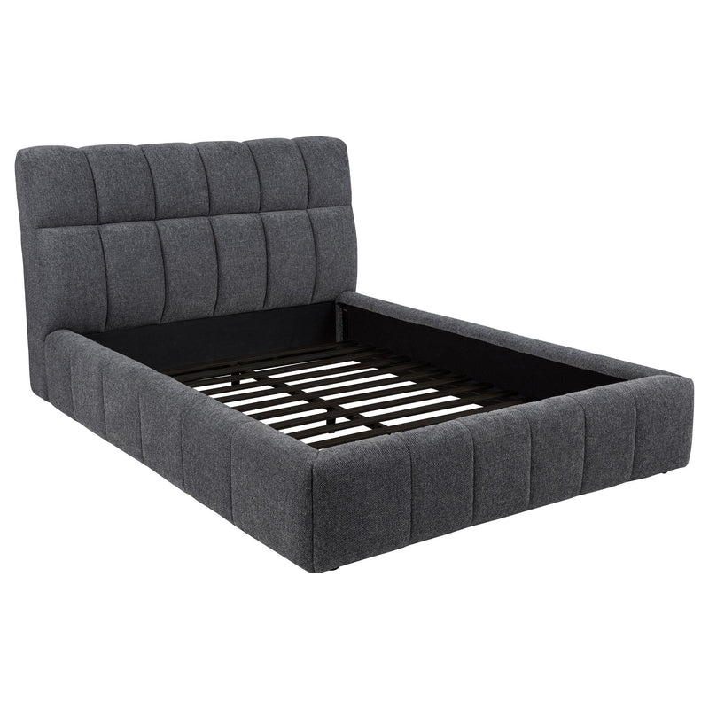 Nollet 48-inch Upholstered Queen Panel Platform Bed Grey - 315917GRYQ