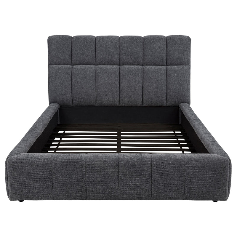 Nollet 48-inch Upholstered Queen Panel Platform Bed Grey - 315917GRYQ