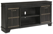 Noorbrook Black XL TV Stand w/Fireplace Option - DMV FurnitureTV Stand