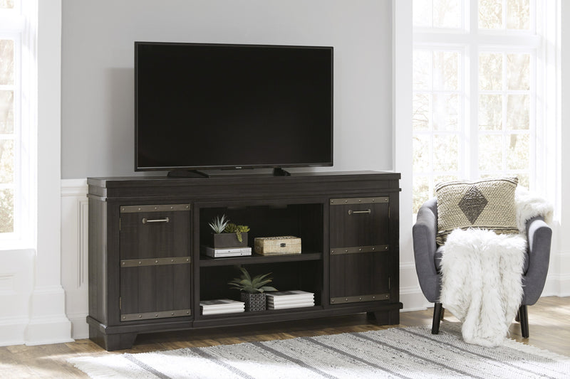 Noorbrook Black XL TV Stand w/Fireplace Option - DMV FurnitureTV Stand