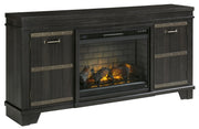 Noorbrook Black XL TV Stand w/Fireplace Option - DMV FurnitureTV Stand