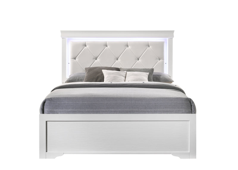 Nora White King Bed - NORA-WT-K-BED