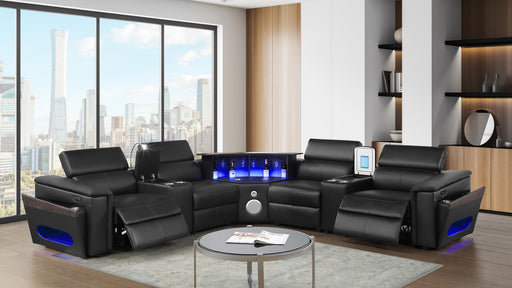 Nova Sectional with 1 Console (Fridge) - Black - Nova Sectional with 1 Console (Fridge) - Black