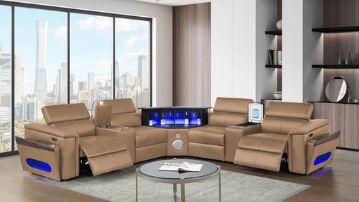 Nova Sectional with 1 Console (Fridge) - Caramel - Nova Sectional with 1 Console (Fridge) - Caramel