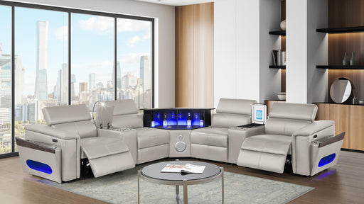 Nova Sectional with 1 Console (Fridge) - Gray - Nova Sectional with 1 Console (Fridge) - Gray