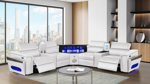 Nova Sectional with 1 Console (Fridge) - White - Nova Sectional with 1 Console (Fridge) - White