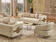 Nova Stationary Loveseat Cream in Cream - 101-NOV-CEM19301-2