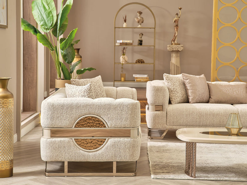 Nova Stationary Sofa Cream in Cream - 101-NOV-CEM19301-3