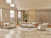 Nova Stationary Sofa Cream in Cream - 101-NOV-CEM19301-3