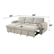 Nuriel Reversible Sectional Sofa w/Sleeper & Storage - LV07550