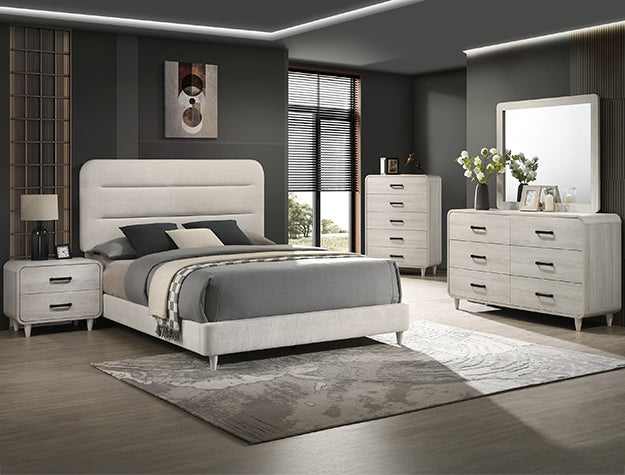 Nyomi Q.Headboard/Footboard -White - B4900-Q-HBFB
