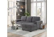 U2660 Grey L Sofa Bed Sectional Without Pullout - U2660-3-GREY-L SECTIONAL W/O PULLOUT