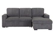 U2660 Grey L Sofa Bed Sectional Without Pullout - U2660-3-GREY-L SECTIONAL W/O PULLOUT