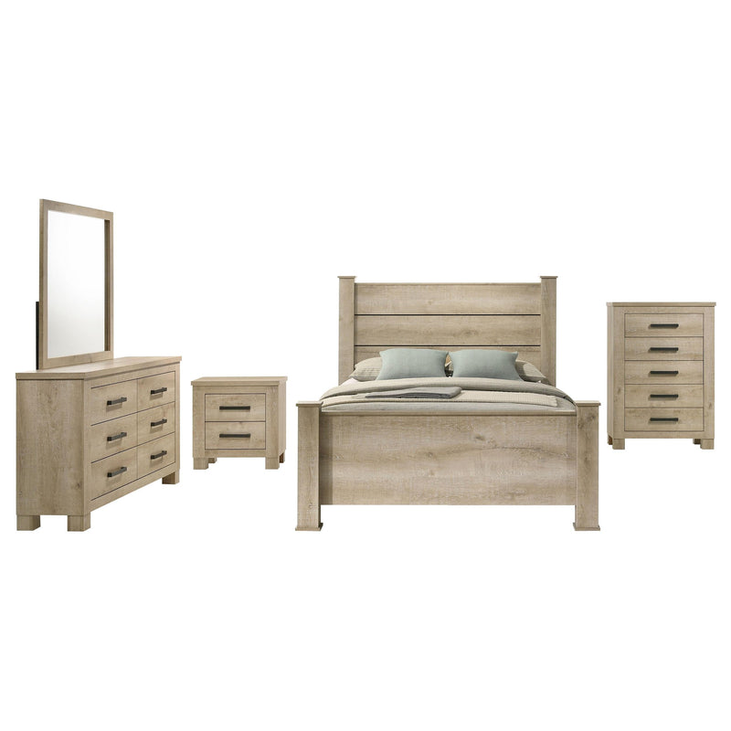 Oakglen 5-piece Eastern King Bedroom Set Weathered Oak - 225101KE-S5