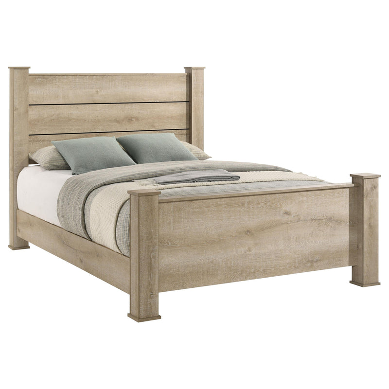 Oakglen 55-inch Eastern King Panel Bed Weathered Oak - 225101KE