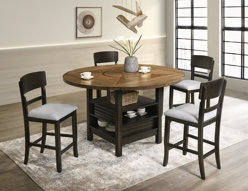 Oakly Brown Round/Square Counter Height Dining Set - DMV FurnitureCounter Height Set