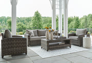 Oasis Court Outdoor Sofa/Chairs/Table Set (Set of 4) - P335-081