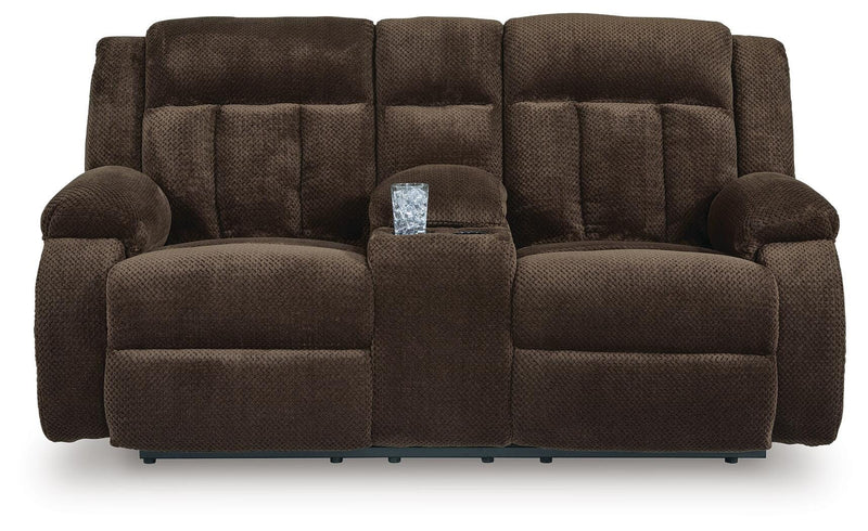 Observation Chocolate Power Reclining Loveseat with Console - PC2140696